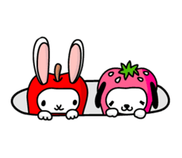 Strawberry Dog & Apple Rabbit sticker #2161590