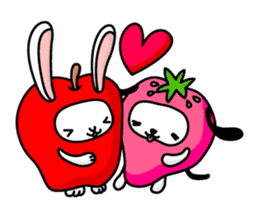 Strawberry Dog & Apple Rabbit sticker #2161591