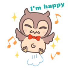 Happiness owl sticker #2161955