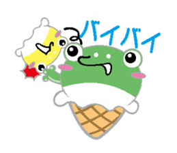 Ice cream frog sticker #2162793