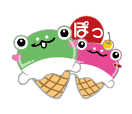 Ice cream frog sticker #2162804