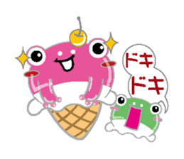 Ice cream frog sticker #2162805