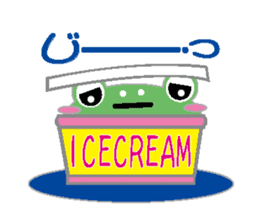 Ice cream frog sticker #2162821
