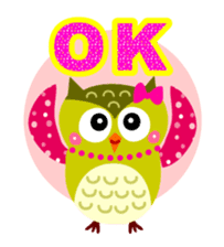 Joyful days of cute owls and sparrows sticker #2163512