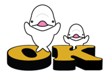 The KUU white dolphin sticker #2164634