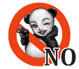 Human face panda sticker #2166818