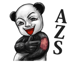 Human face panda sticker #2166821