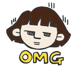 Cute bobbed girl sticker #2167874