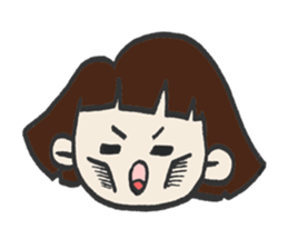 Cute bobbed girl sticker #2167875