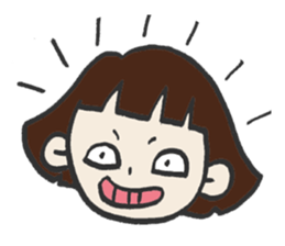 Cute bobbed girl sticker #2167877