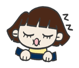 Cute bobbed girl sticker #2167878