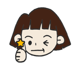 Cute bobbed girl sticker #2167879