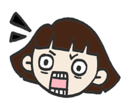 Cute bobbed girl sticker #2167883