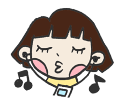 Cute bobbed girl sticker #2167884