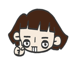 Cute bobbed girl sticker #2167887