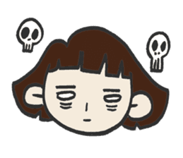 Cute bobbed girl sticker #2167888