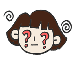 Cute bobbed girl sticker #2167891