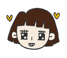 Cute bobbed girl sticker #2167893