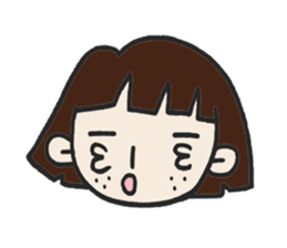 Cute bobbed girl sticker #2167894