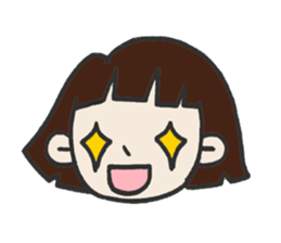 Cute bobbed girl sticker #2167895