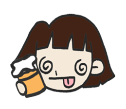 Cute bobbed girl sticker #2167896