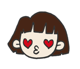 Cute bobbed girl sticker #2167897