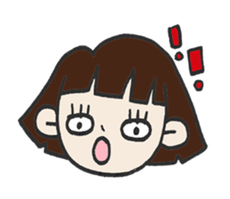Cute bobbed girl sticker #2167900