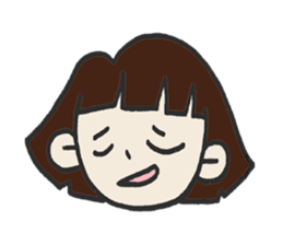 Cute bobbed girl sticker #2167902