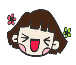 Cute bobbed girl sticker #2167903