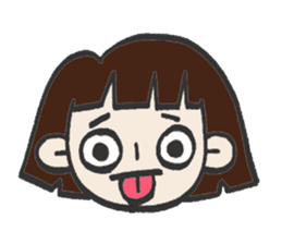 Cute bobbed girl sticker #2167905