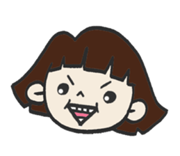 Cute bobbed girl sticker #2167910