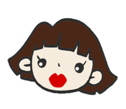 Cute bobbed girl sticker #2167911