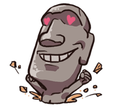 Grumpy Moai sticker #2174363