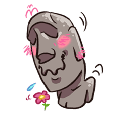 Grumpy Moai sticker #2174364