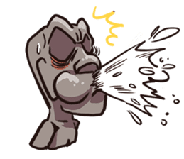 Grumpy Moai sticker #2174365