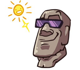 Grumpy Moai sticker #2174367