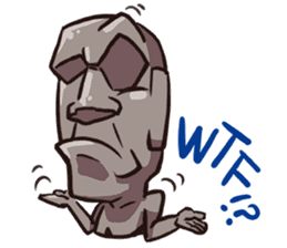 Grumpy Moai sticker #2174369