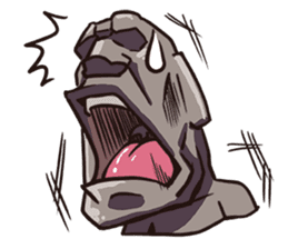 Grumpy Moai sticker #2174373