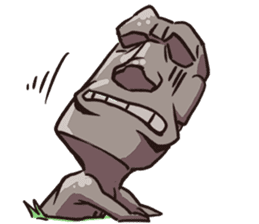 Grumpy Moai sticker #2174375