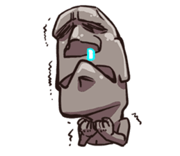 Grumpy Moai sticker #2174379