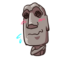 Grumpy Moai sticker #2174383