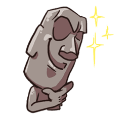 Grumpy Moai sticker #2174384