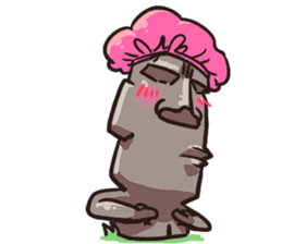Grumpy Moai sticker #2174392