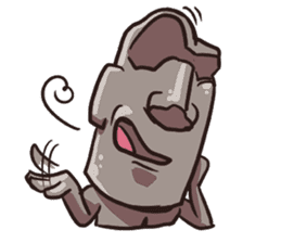 Grumpy Moai sticker #2174394