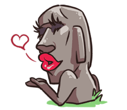 Grumpy Moai sticker #2174395