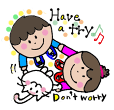 I and my sister and Nina(English) sticker #2174727