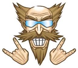 Triple excitement! Bald head trio sticker #2174762