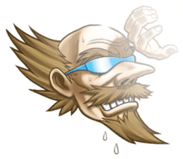 Triple excitement! Bald head trio sticker #2174765