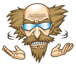 Triple excitement! Bald head trio sticker #2174768