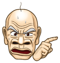 Triple excitement! Bald head trio sticker #2174773